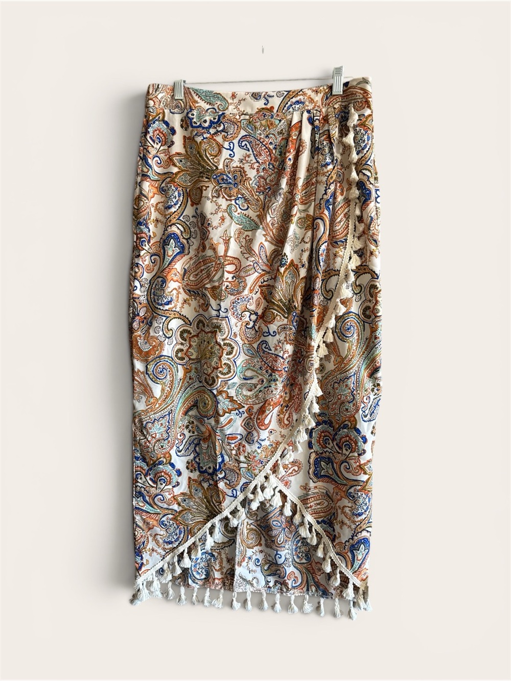 SHEIN Paisley Skirt in Cream, Blue and Tan
